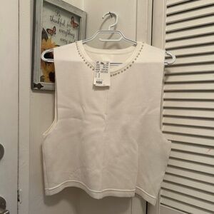 H&M Cream Sleeveless Crop Top